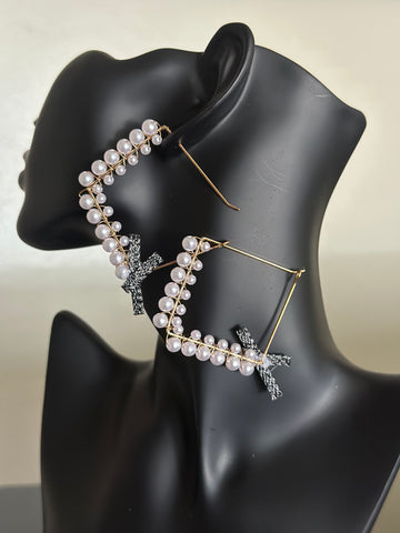 Faux pearl hoop Earrings